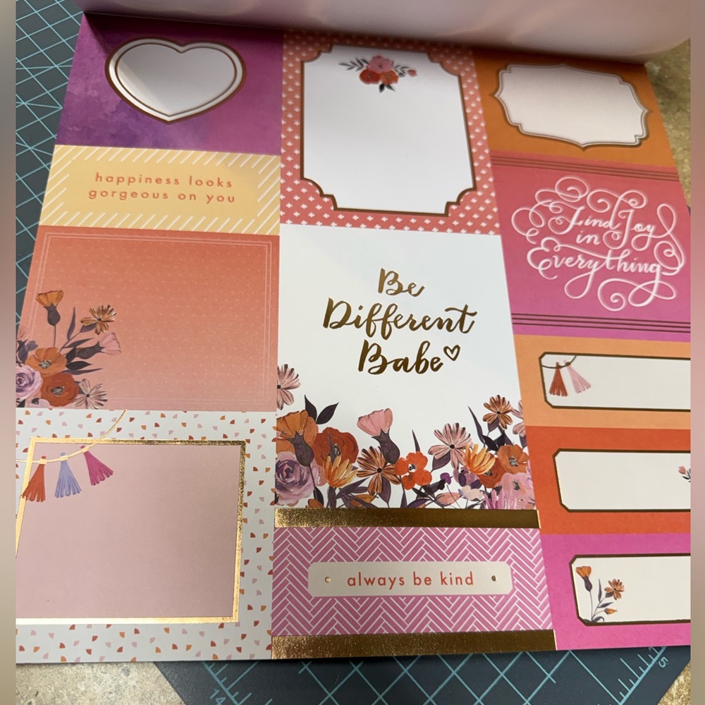 Inspirational Floral Cardstock Paper Pad Book - 46 sheets